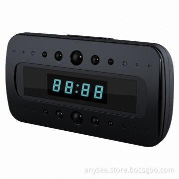 Motion Detector Security Hidden Camera Clock with Black Pearl